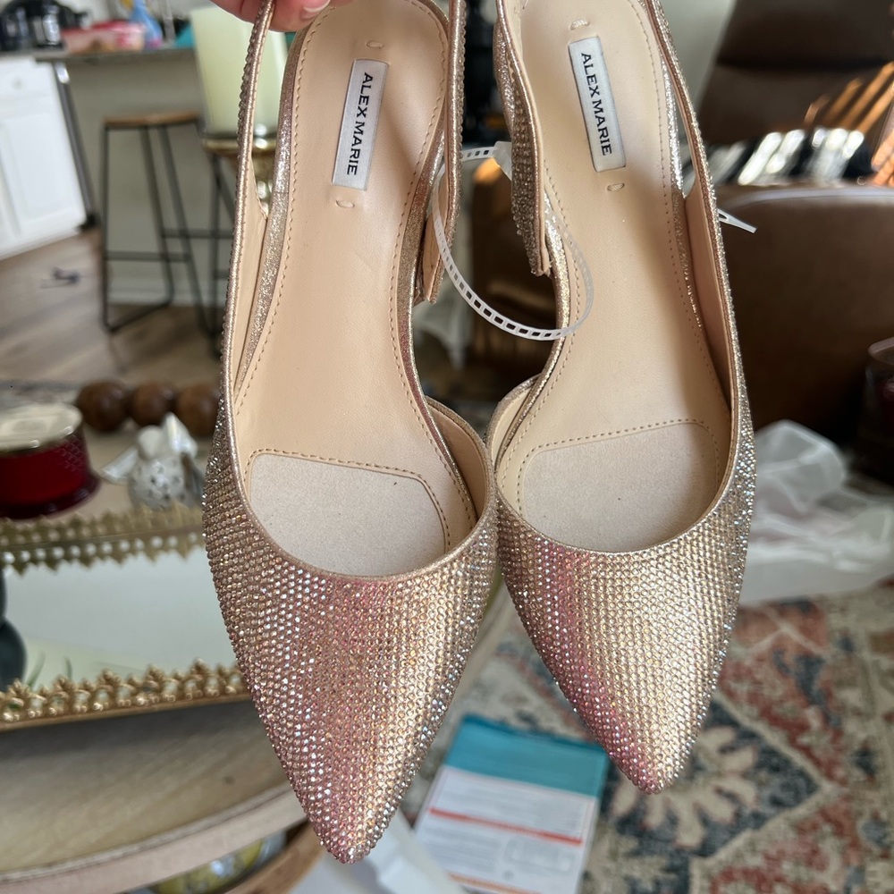 Alex Marie Gold Heels Elegant Glamorous Design